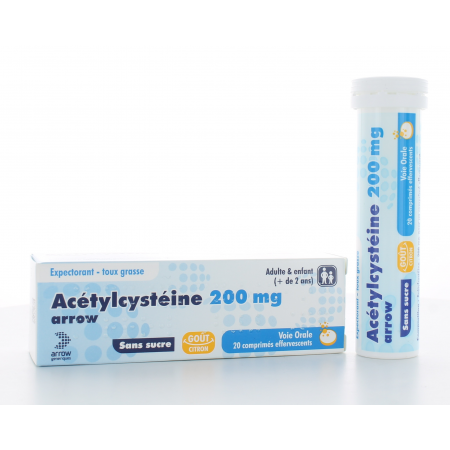 Acétylcystéine 200mg Arrow 20 comprimés effervescents - Univers Pharmacie