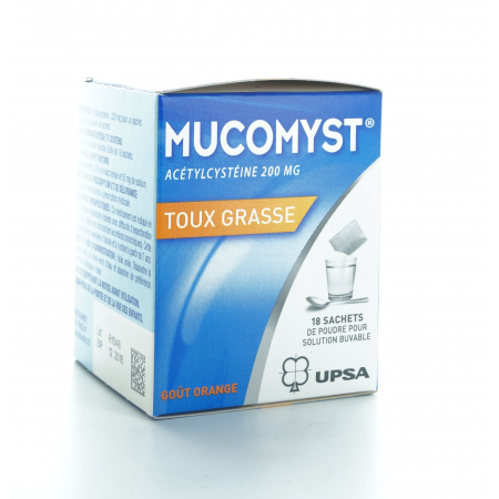Mucomyst 200mg Toux Grasse 18 sachets - Univers Pharmacie