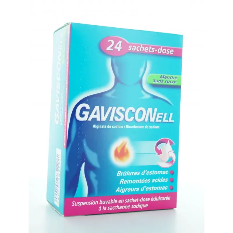 Gavisconell Menthe sans sucre 24 sachets