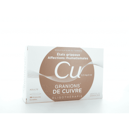 Granions de Cuivre 0,3 mg/2 ml 30 Ampoules