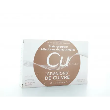 Granions de Cuivre 0,3 mg/2 ml 30 Ampoules