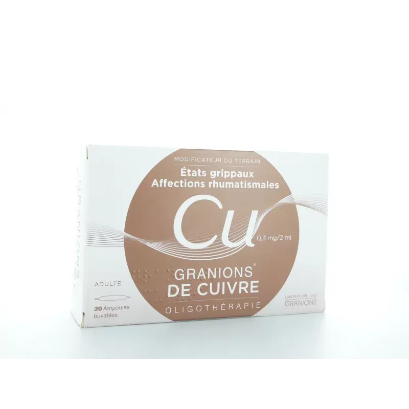 Granions de Cuivre 0,3 mg/2 ml 30 Ampoules