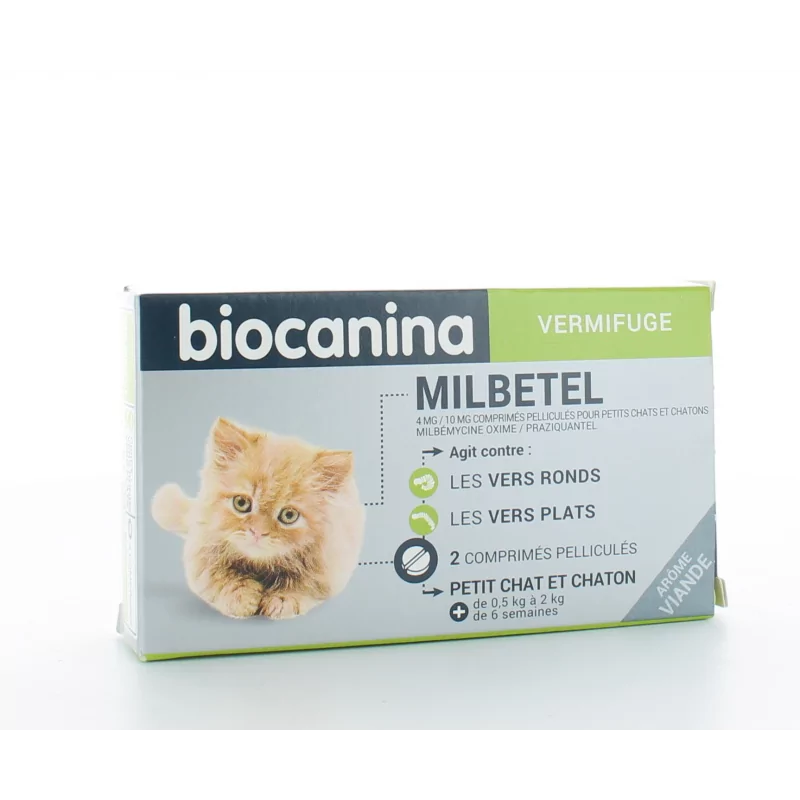 Milbetel Biocanina Vermifuge Petit Chat et Chaton 2 comprimés