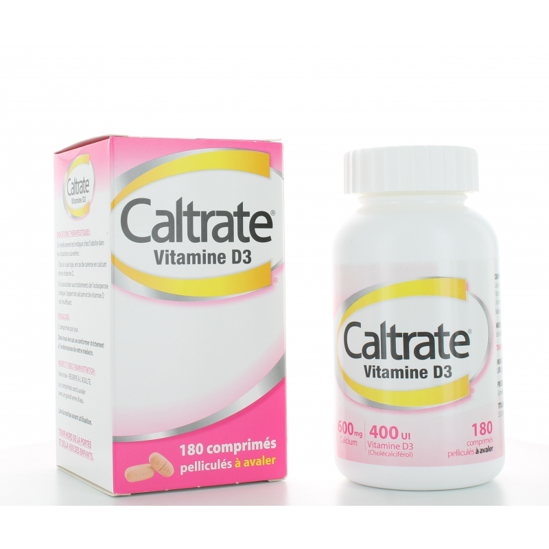 Caltrate Vitamine D3 600 mg/400 UI 180 comprimés