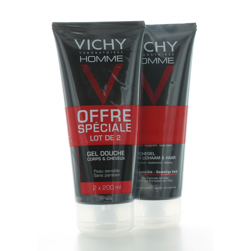 Vichy Homme Gel Douche Corps et Cheveux 2X200ml