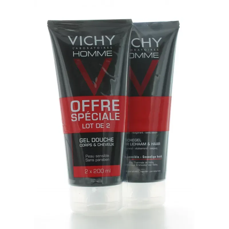 Vichy Homme Gel Douche Corps et Cheveux 2X200ml