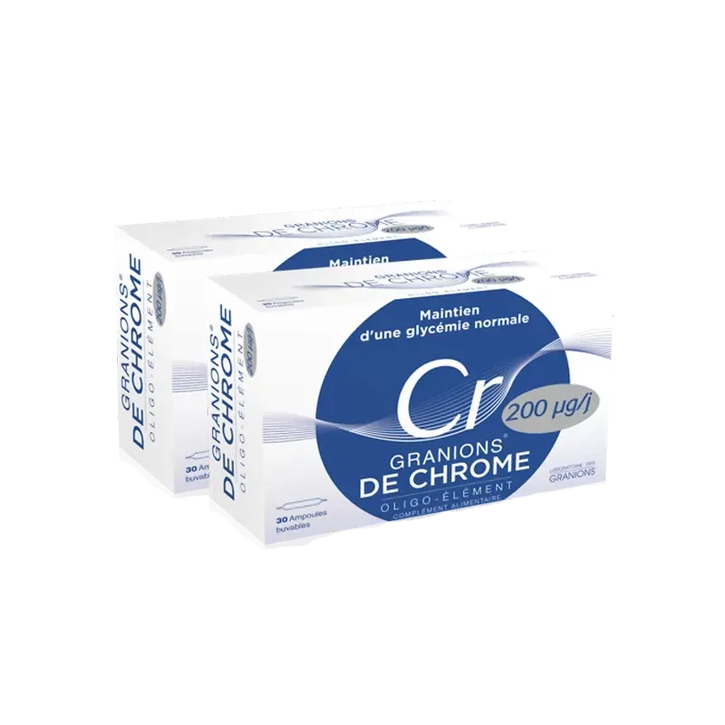 Granions de Chrome 200 µg/j 2X30 ampoules Granions de Chrome 200 µg/j 2X30 ampoules