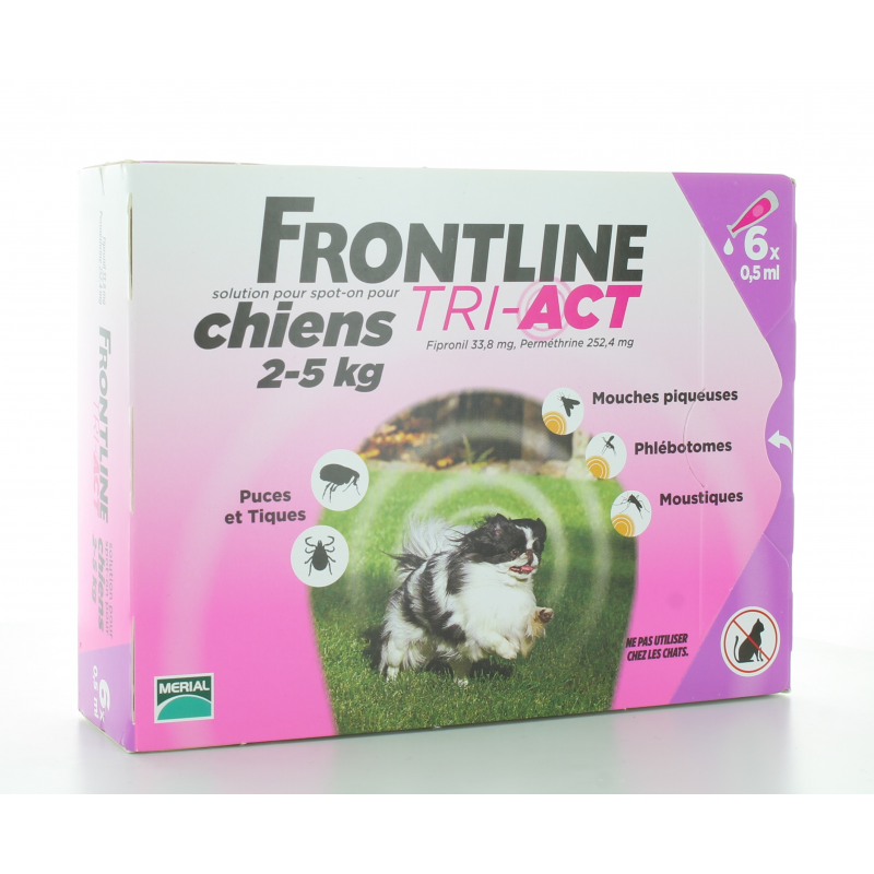Frontline Tri-Act Chiens 2-5 kg 6 X 0,5ml