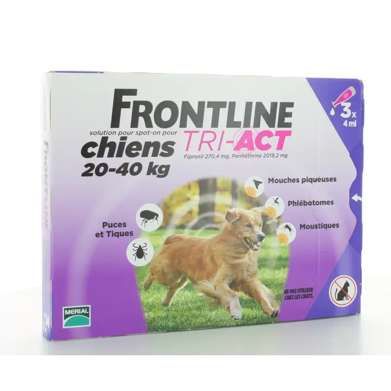 Frontline Tri-Act Chiens 20-40 kg 3 X 4ml Frontline Tri-Act Chiens 20-40 kg 3 X 4ml