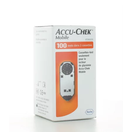 Cassettes de test glycémique Accu-Chek 2 X 50 tests