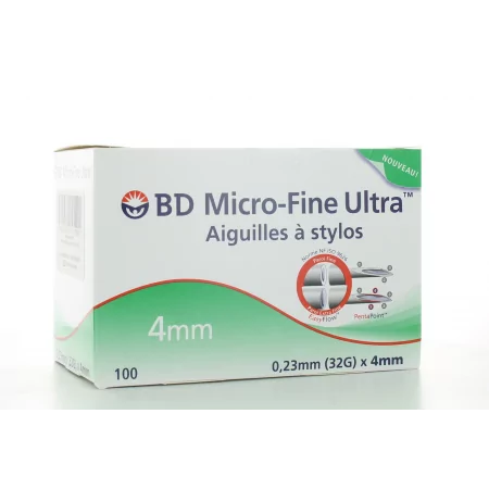 Aiguilles à Stylo BD Micro-Fine Ultra 4mm 100 pièces - Univers Pharmacie