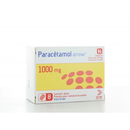 Paracétamol Arrow 1000mg 8 sachets-dose - Univers Pharmacie