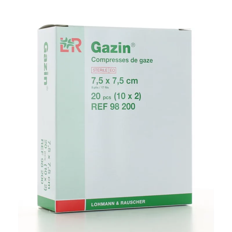 Gazin Compresses de gaze stériles 7,5 X 7,5cm 10X2 pièces - Univers Pharmacie