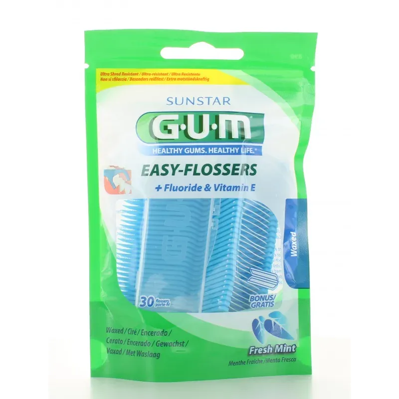 GUM Porte-fil Easy-Flossers Waxed X30