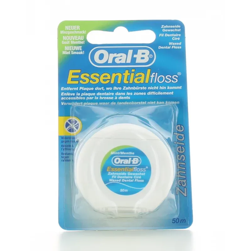 Fil Dentaire Ciré Essential Floss Oral-B 50m