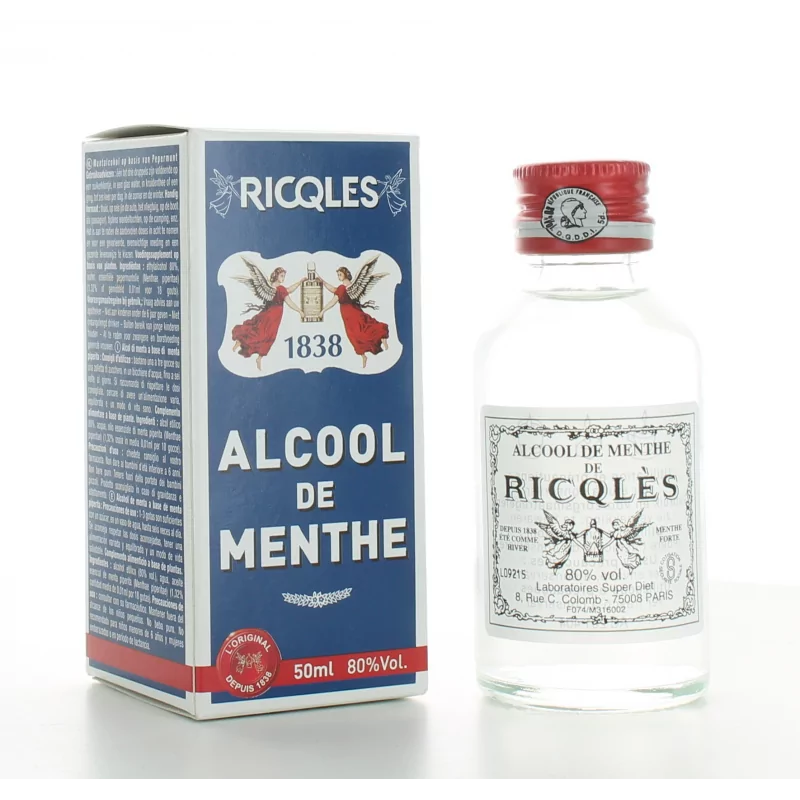 Flacon d'Alcool de Menthe RICQLES, 50 ml - Ricqles