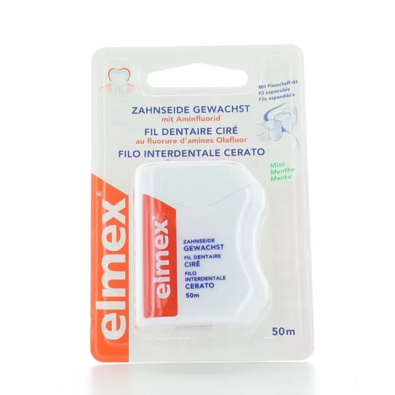 Fil Dentaire Ciré Menthe Elmex 50 m