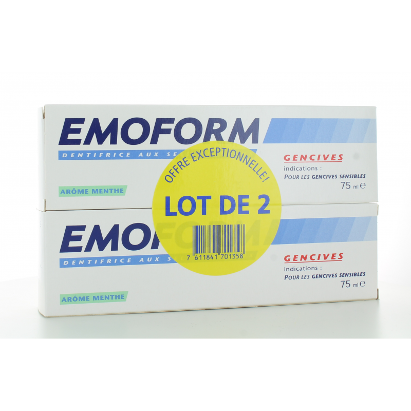 Emoform Dentifrice Gencives Menthe 2X75ml - Univers Pharmacie