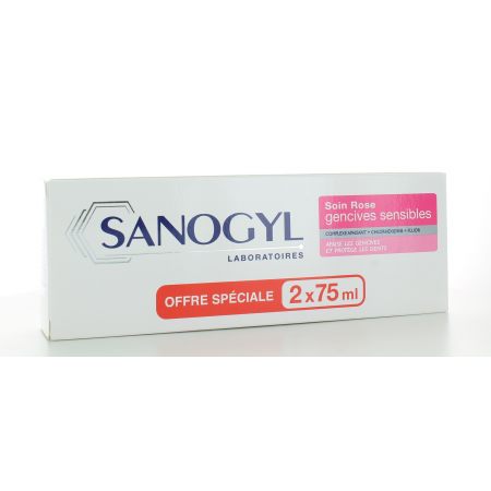 Sanogyl Dentifrice Soin Rose Gencives Sensibles 2X75ml - Univers Pharmacie