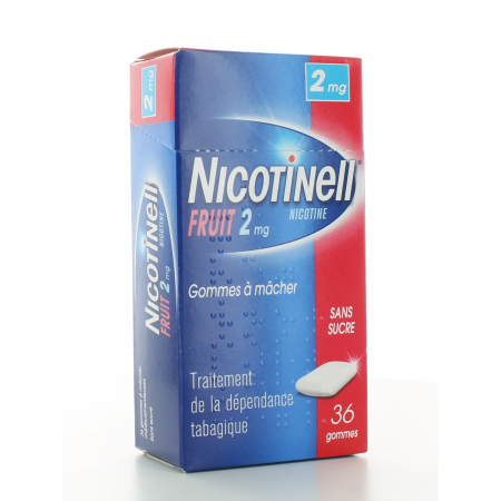 Nicotinell 2mg Fruit sans sucre 36 gommes