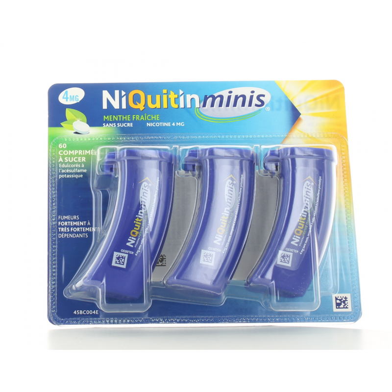 Niquitin Minis 4mg Menthe Fraîche sans sucre 60 comprimés