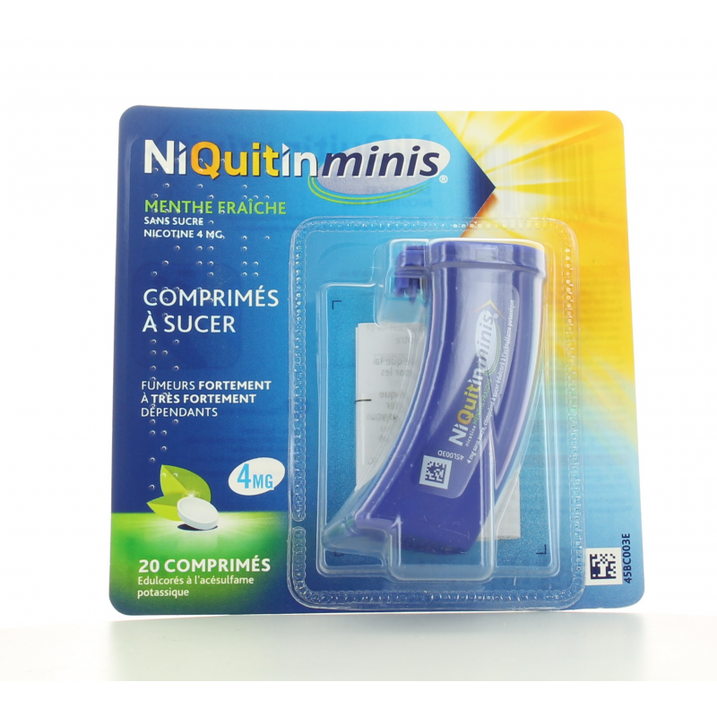 Niquitin Minis 4mg Menthe Fraîche sans sucre 20 comprimés