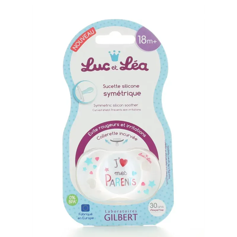 Luc et Léa Sucette Silicone 18M+ Parents - Univers Pharmacie