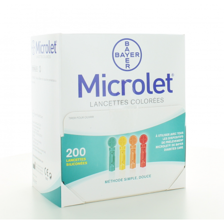 Lancettes Colorées Microlet Bayer X200