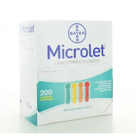 Lancettes Colorées Microlet Bayer X200