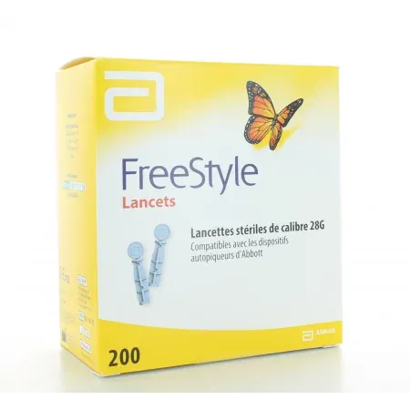 Lancettes Stériles calibre 28G Freestyle X200