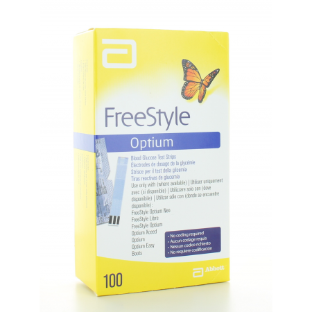 Électrodes de dosage de glycémie Optium Freestyle X100