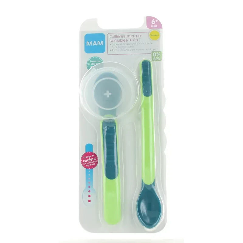 Cuillères Thermo-sensibles + Étui  6M+ Mam X2