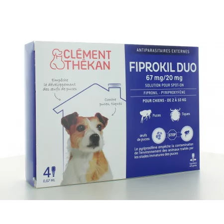 Fiprokil Duo Chien 2-10 kg 67mg/20mg 4 pipettes