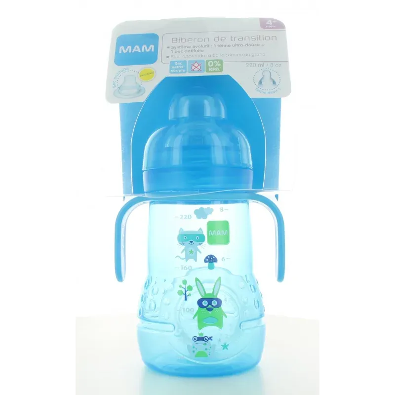 Biberon de Transition Bleu 4M+ Mam