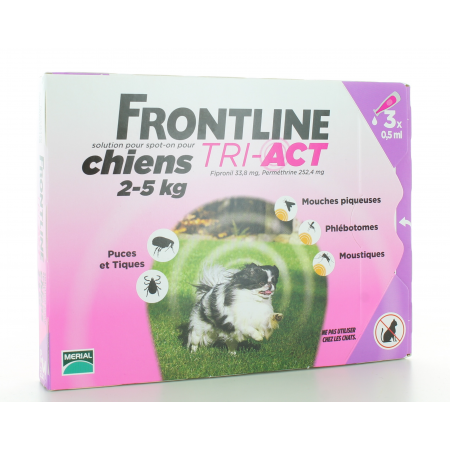Frontline Tri-Act Chiens 2-5 kg 3 X 0,5ml
