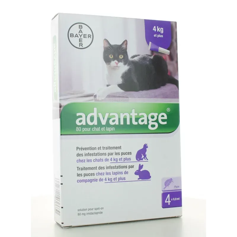 Advantage 80 Chat et Lapin 4 pipettes