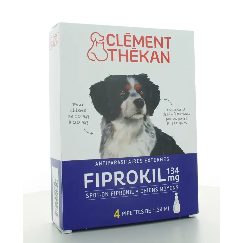 Fiprokil 134 mg Chiens Moyens Clément Thékan 4 pipettes