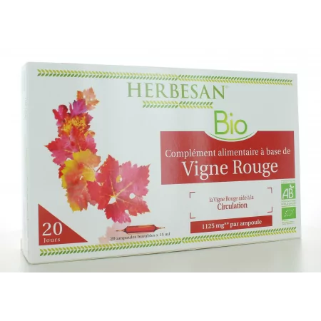 Herbesan Bio Vigne Rouge 20 ampoules