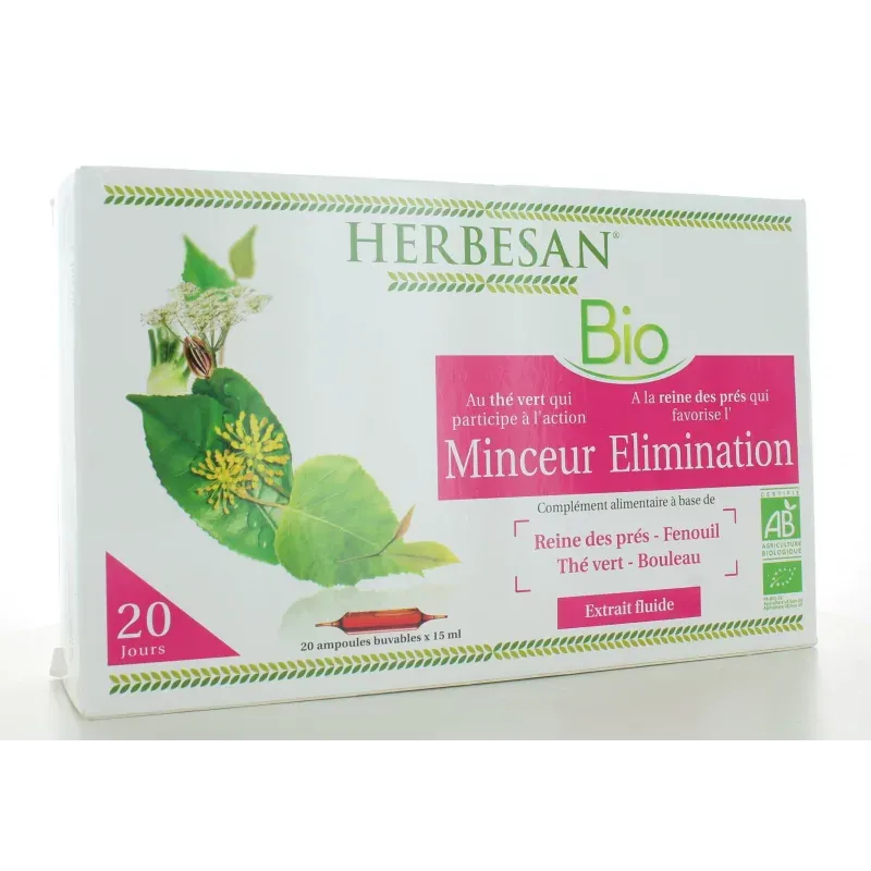 Herbesan Bio Minceur Élimination 20 ampoules