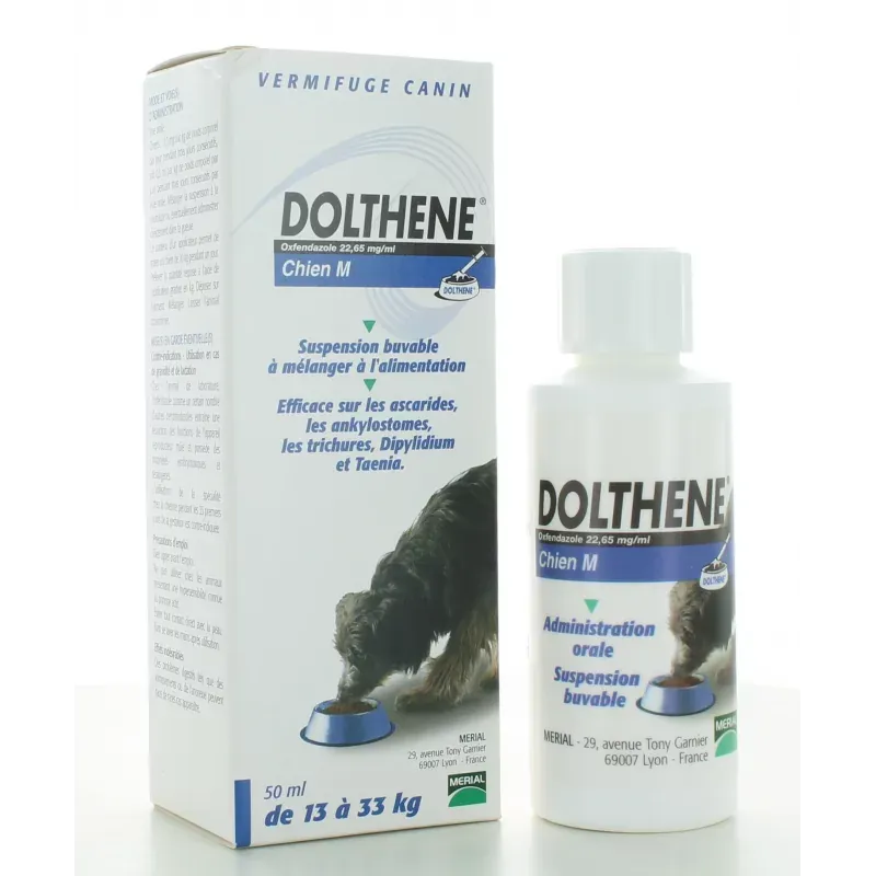 Vermifuge Dolthene Chien M 13-33kg 50 ml