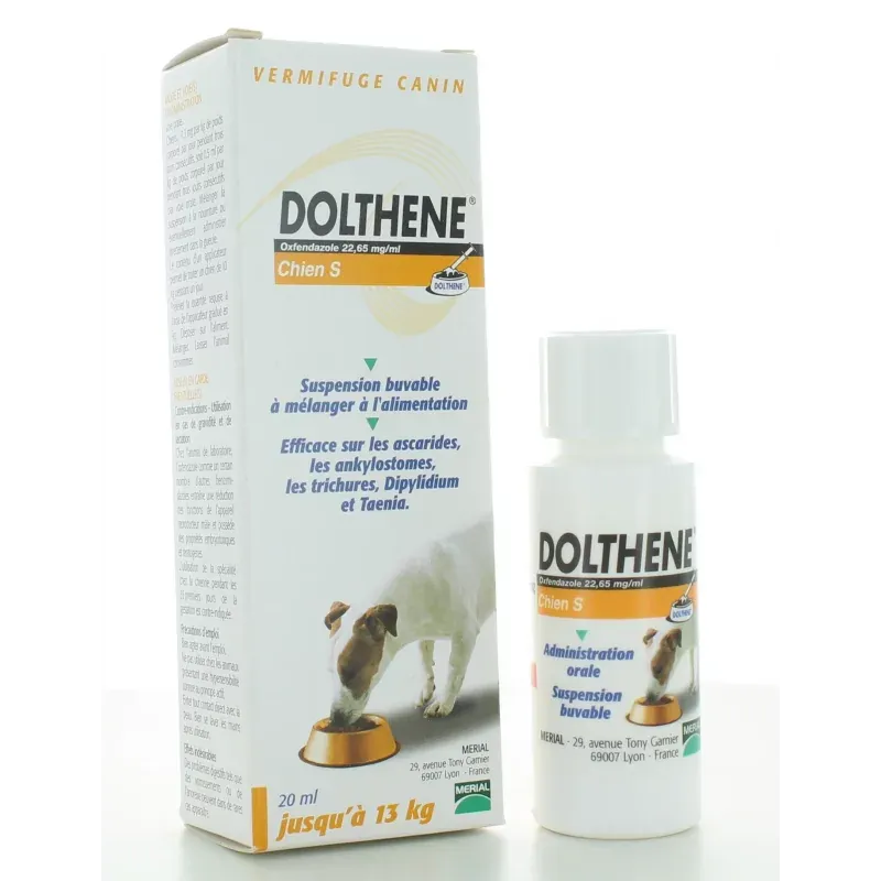 Vermifuge Dolthene Chien S jusqu'à 13kg 20ml