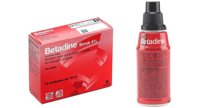 boite de 10 unidoses de Bétadine Rouge et flacon de 125ml