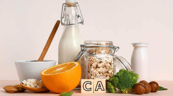 ensemble d'aliments riches en calcium