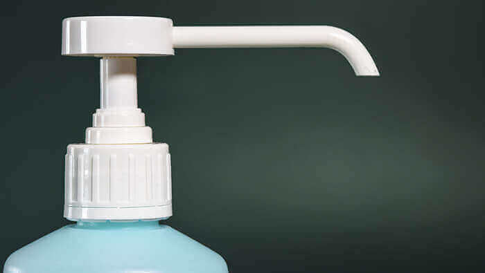 flacon-pompe de gel hydroalcoolique