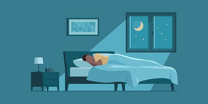 illustration d'une personne dormant dans un lit