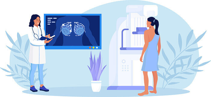 illustration d'une mammographie dans le cadre du dépistage du cancer du sein