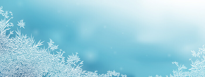 flocons gelés sur fond bleu illustrant le froid