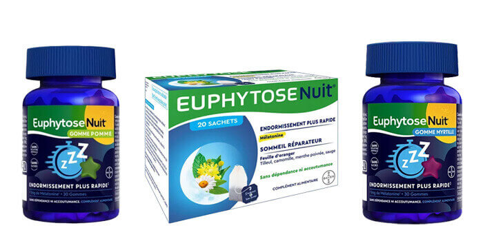 Euphytose Nuit sous forme de gommes et d'infusion