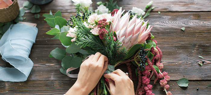 bouquet de fleurs réalisé à la main