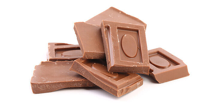 carreaux de chocolat au lait